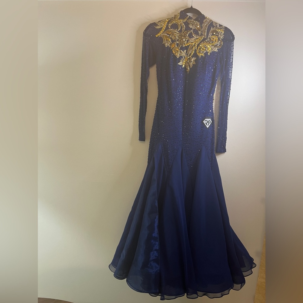 Navy and gold Smooth ballroom dress